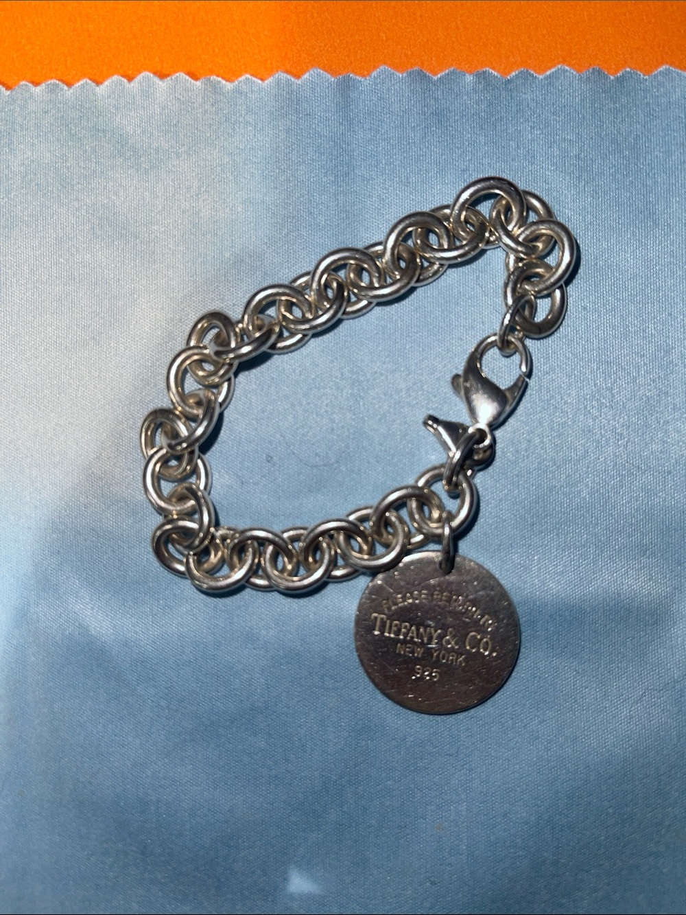 Tiffany & Co. Silver Round Tag Link Bracelet